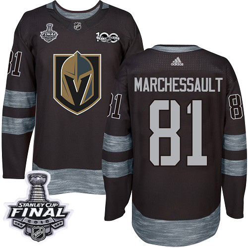 Adidas Golden Knights #81 Jonathan Marchessault Black 1917-100th Anniversary 2018 Stanley Cup Final Stitched NHL Jersey - Click Image to Close